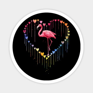 Flamingo Love Heart For Valentines Day Magnet